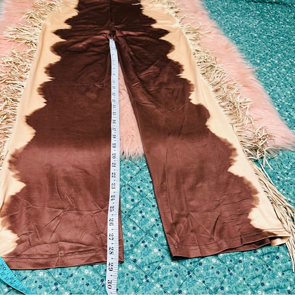 U Neck Cutout Wide Leg Side Fringed Sleeveless Jumpsuit-Brown/Tan - Picture 9 of 15